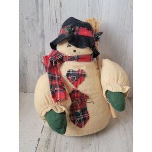 Dandee vintage snowman mistletoe plush Xmas‎ Decor plaid